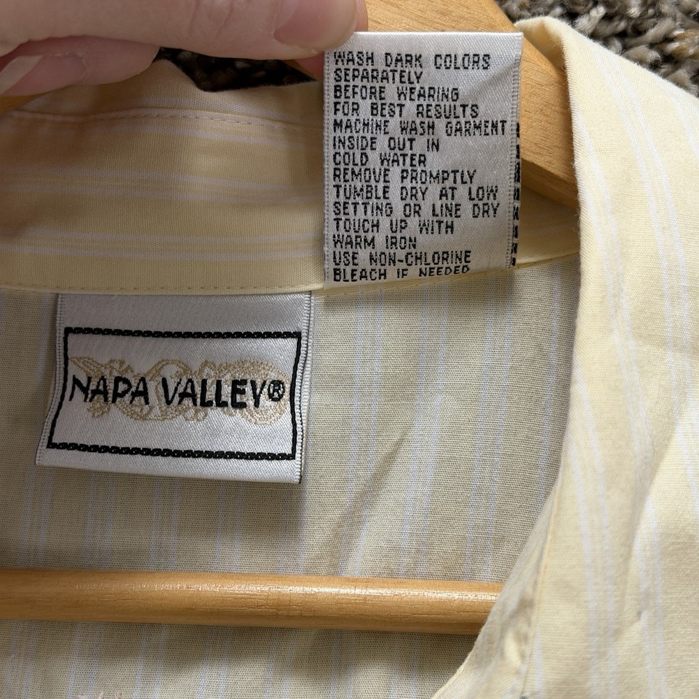 Vintage Napa Valley Cottagecore Floral Button Up Shirt Sz L Embroidered Pastel - Picture 3 of 10